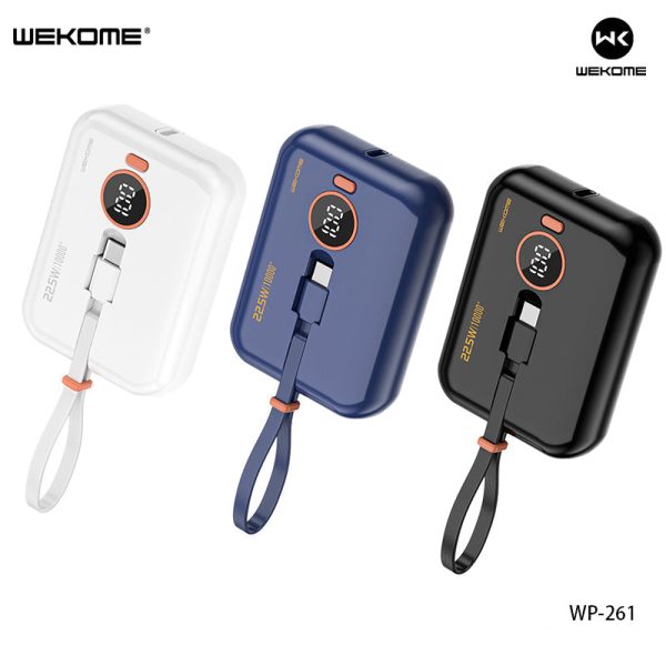 Wekome WP-261 10000mAh Mini Series 22.5W Fast Charge Power Bank with Cable