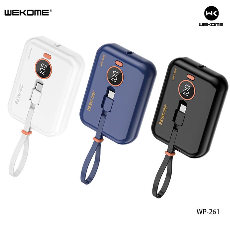 Wekome WP-261 10000mAh Mini Series 22.5W Fast Charge Power Bank with Cable
