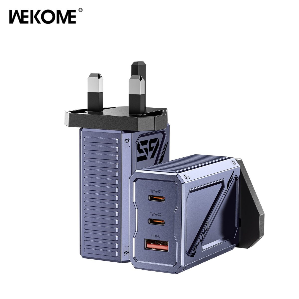 WEKOME WP-U147 Vanguard Series Mecha GaN Charger 65W(UK) - Tarnish