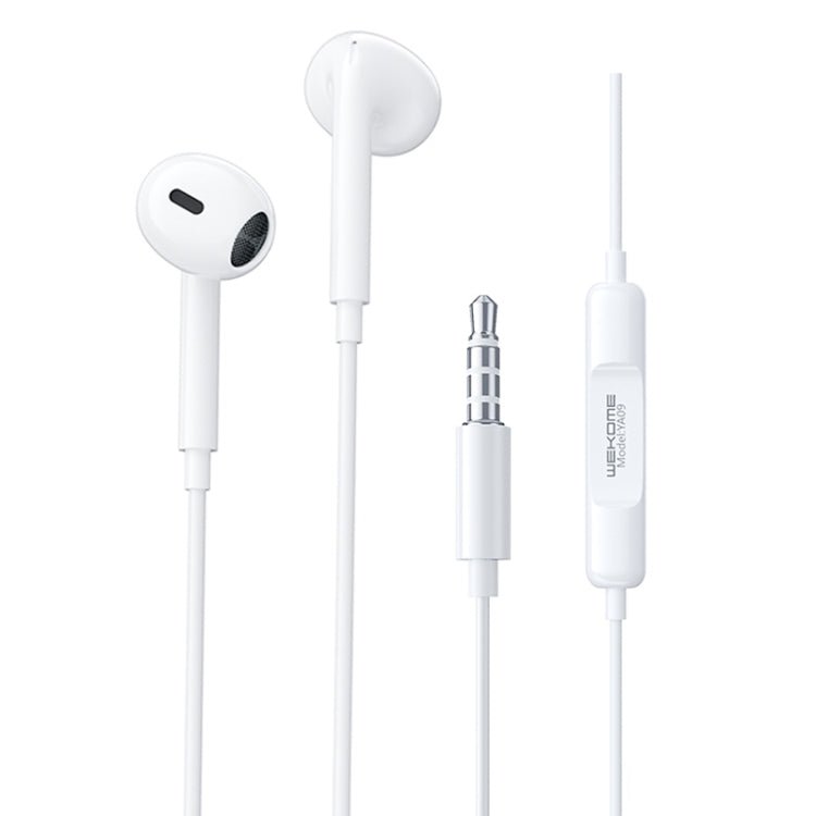 Wekome YA09 SHQ Series 3.5mm Music Semi-in-ear Wired Earphone - White